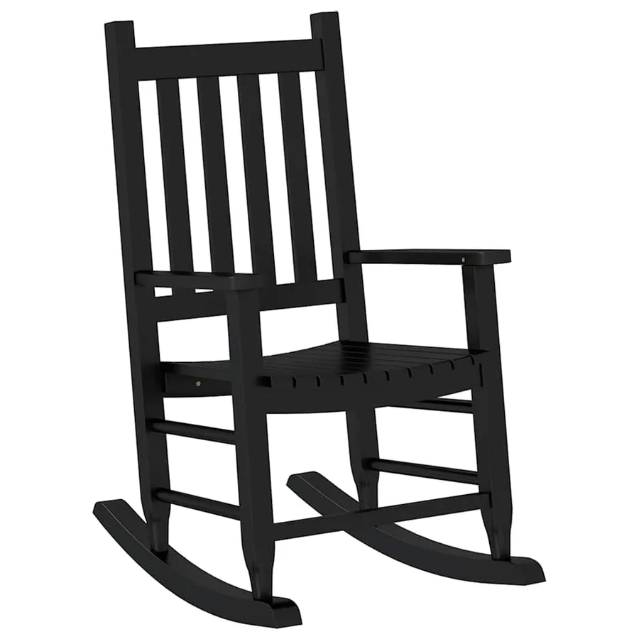 Chaises à bascule enfants lot de 2 noir bois de peuplier massif - 3