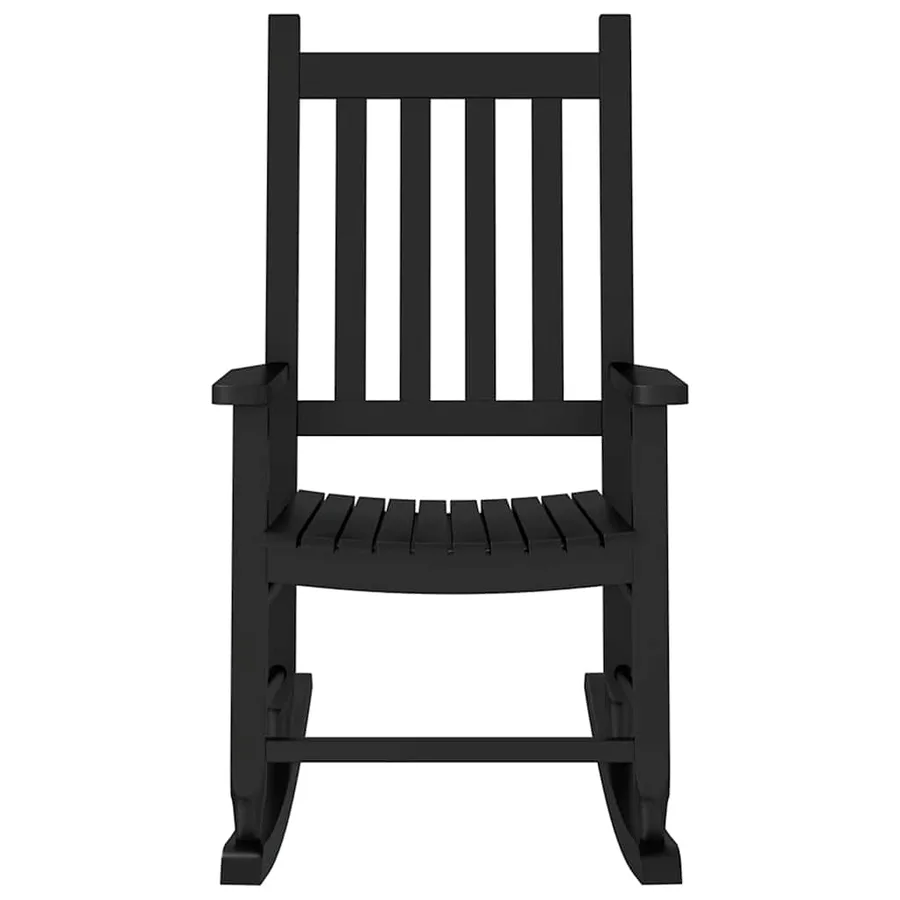 Chaises à bascule enfants lot de 2 noir bois de peuplier massif - 4
