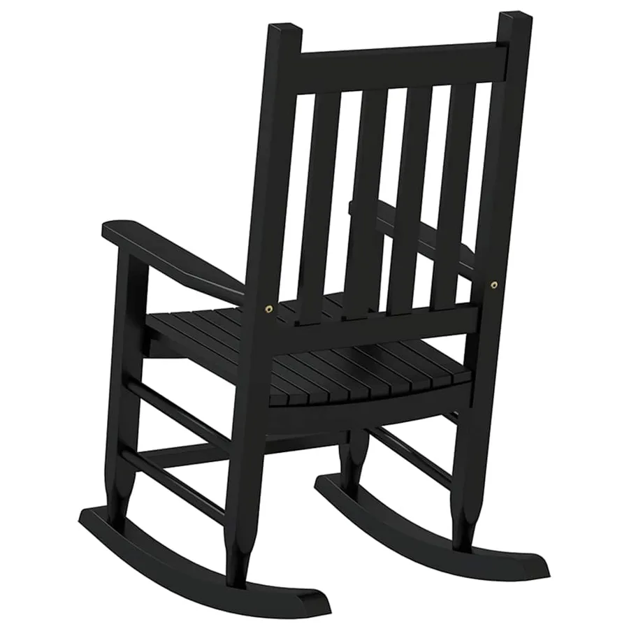 Chaises à bascule enfants lot de 2 noir bois de peuplier massif - 6