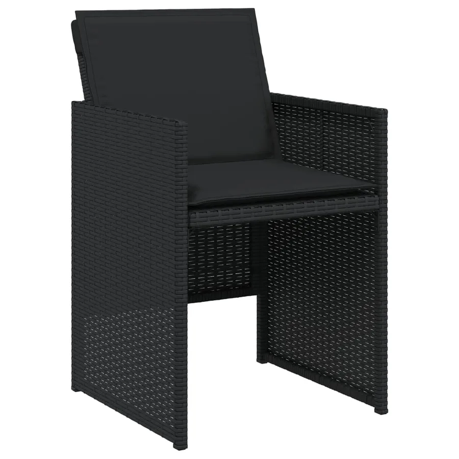 Ensemble à manger de jardin 17 pcs coussins noir résine tressée - 5