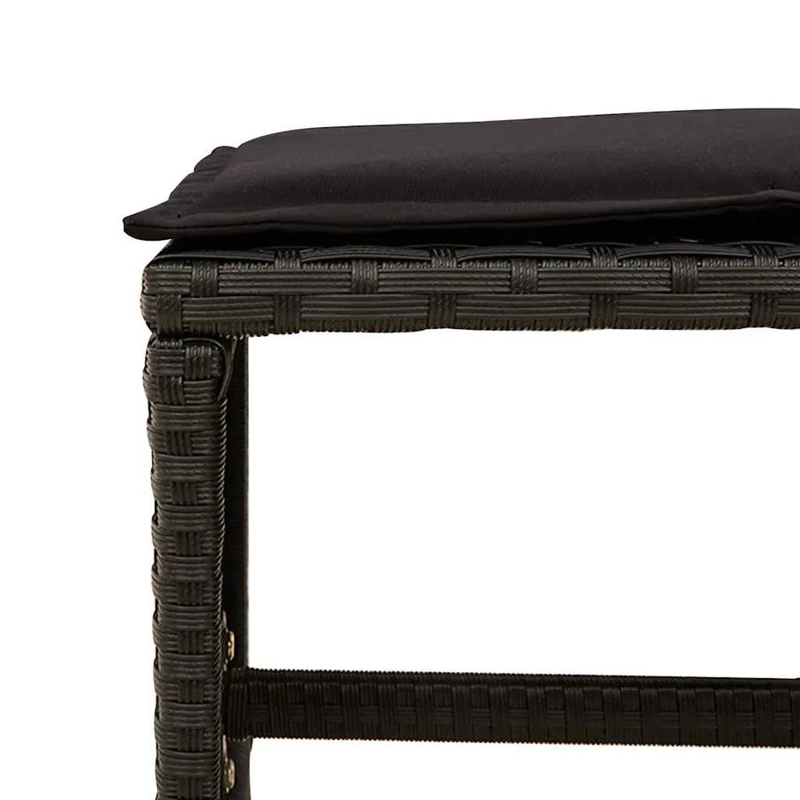 Ensemble à manger de jardin 11 pcs coussins noir résine tressée - 9