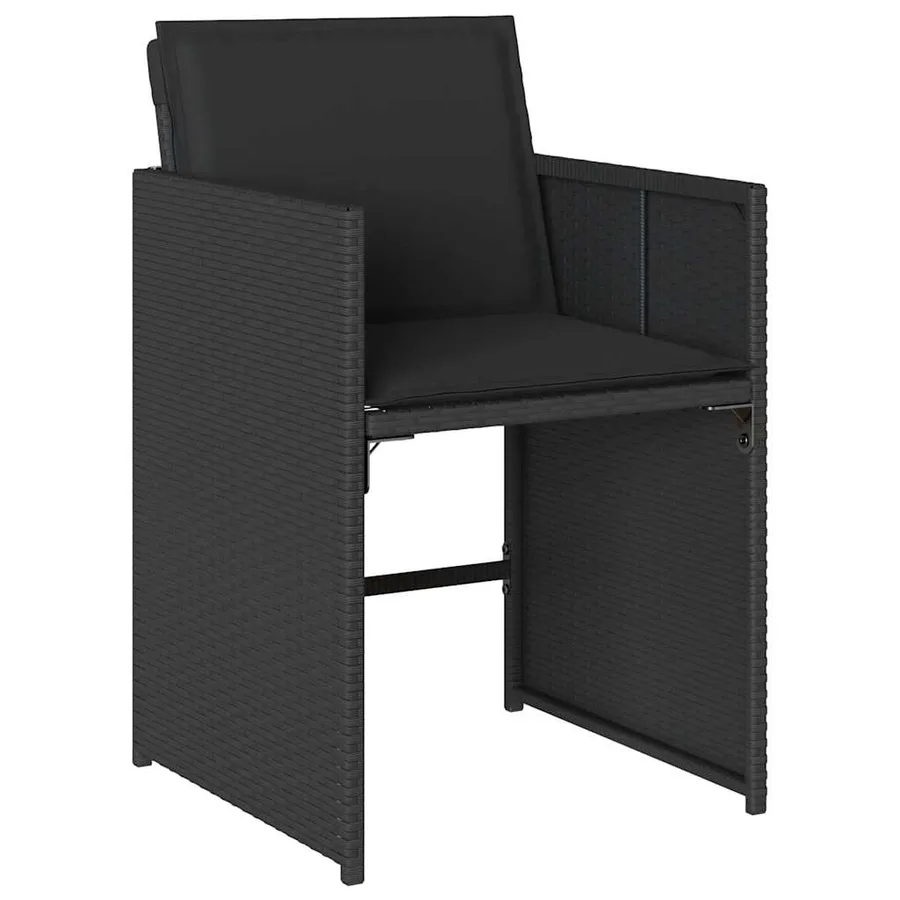 Ensemble à manger de jardin 15 pcs coussins noir résine tressée - 4