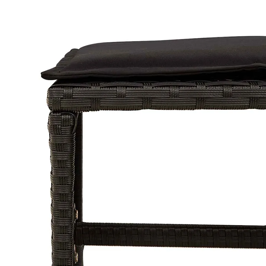 Ensemble à manger de jardin 15 pcs coussins noir résine tressée - 8