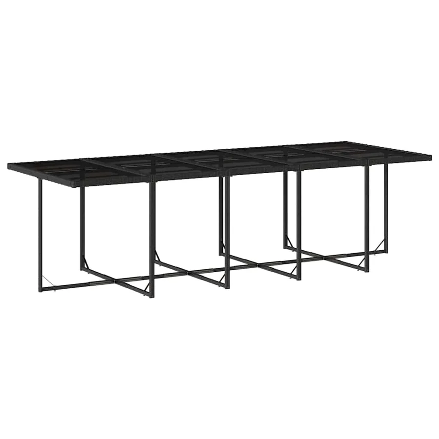 Ensemble à manger de jardin 15 pcs coussins noir résine tressée - 4