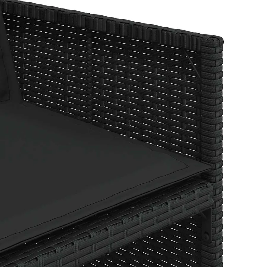 Ensemble à manger de jardin 15 pcs coussins noir résine tressée - 9
