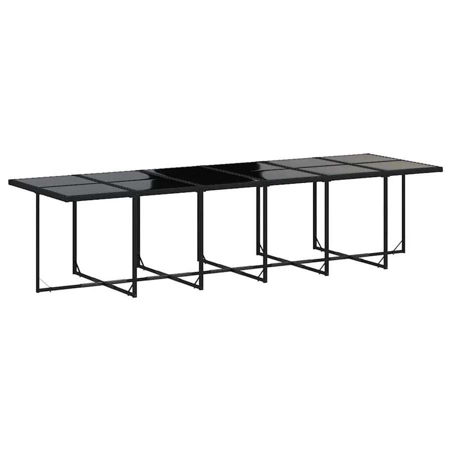 Ensemble à manger de jardin 17 pcs coussins noir résine tressée - 6