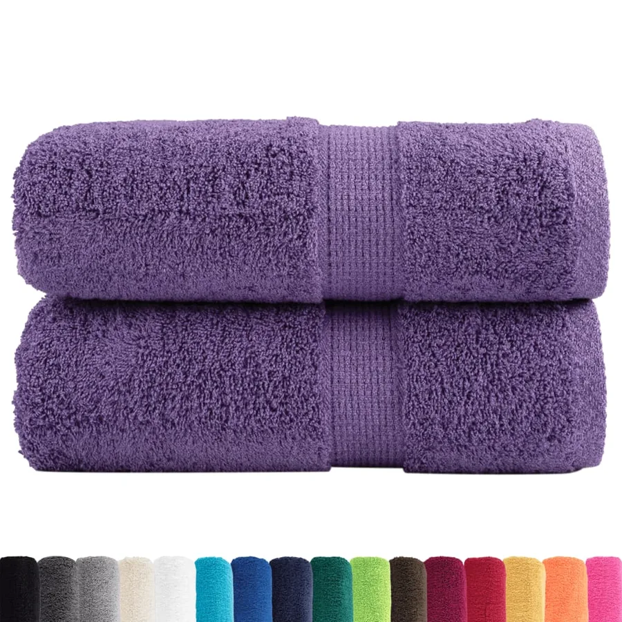 Serviettes de toilette Premium SOLUND 2 pièces Violet 30 x 30 cm 600 g/m² - 2