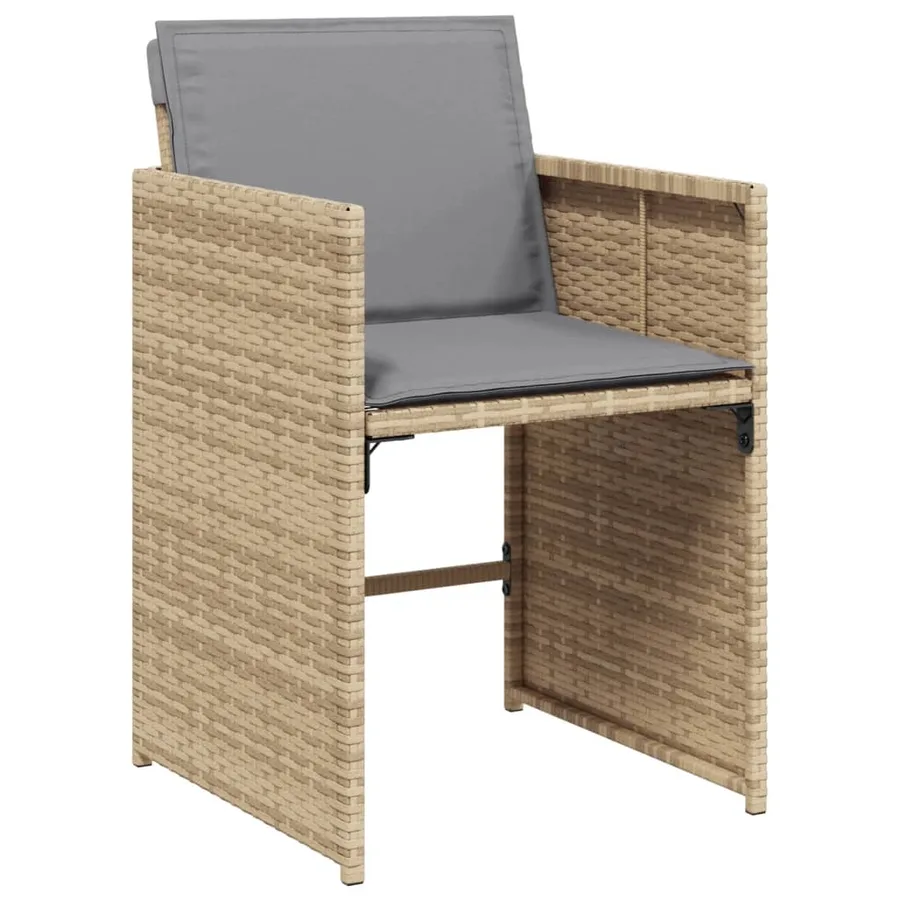 Ensemble à manger de jardin et coussins 11 pcs mélange beige - 5