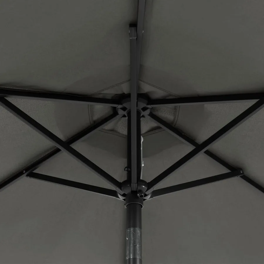 Parasol de jardin LED et mât en acier anthracite 225x225x212 cm - 12