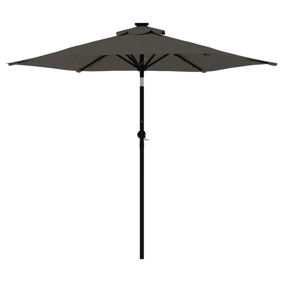 Parasol de jardin LED et mât en acier anthracite 225x225x212 cm - 5