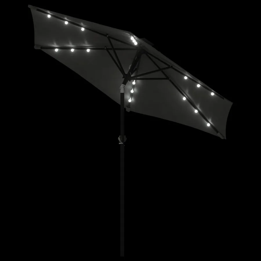 Parasol de jardin LED et mât en acier anthracite 225x225x212 cm - 8