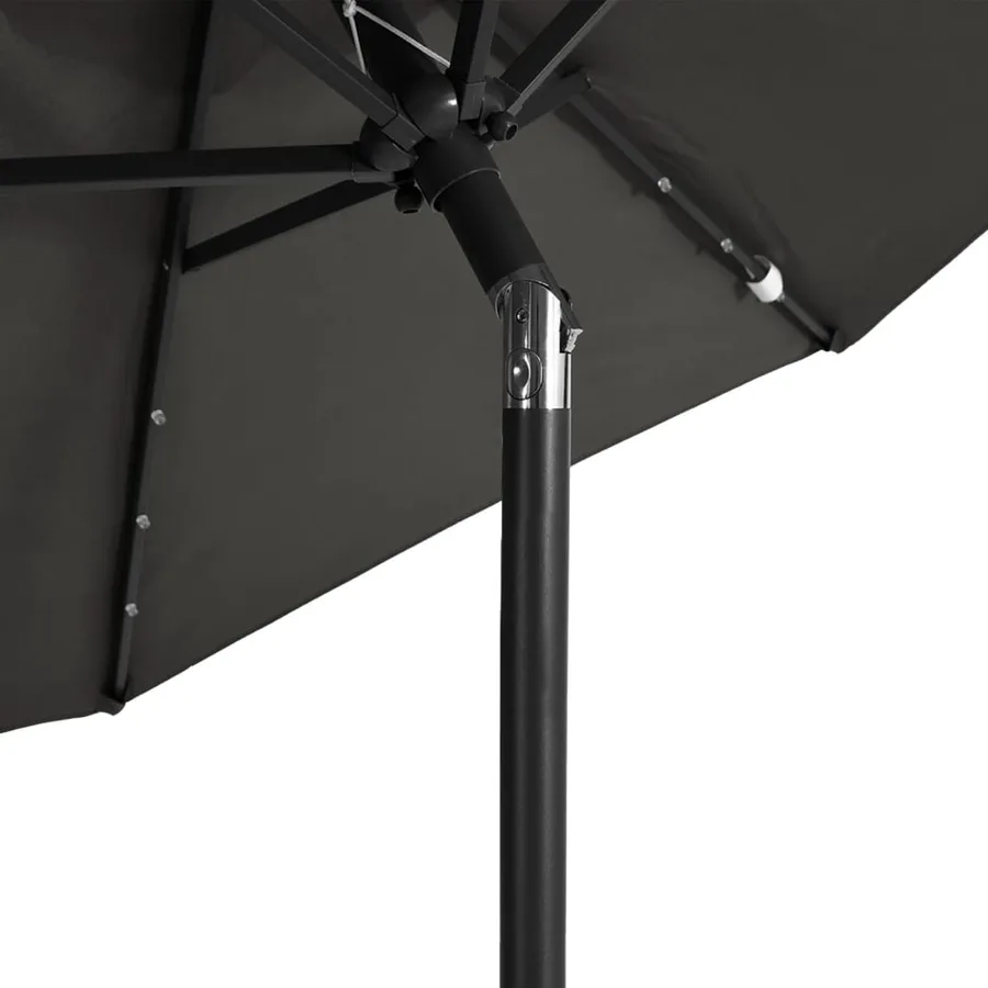 Parasol de jardin LED et mât en acier anthracite 225x225x212 cm - 9