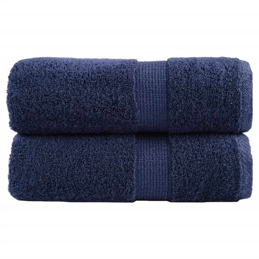 Serviettes d'invité de qualité sup. SOLUND 2 pcs bleu marine