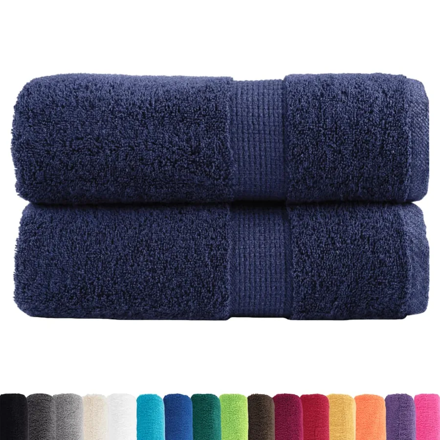 Serviettes d'invité de qualité sup. SOLUND 2 pcs bleu marine - 2