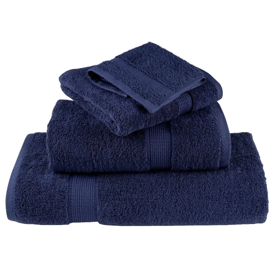 Serviettes d'invité de qualité sup. SOLUND 2 pcs bleu marine - 4