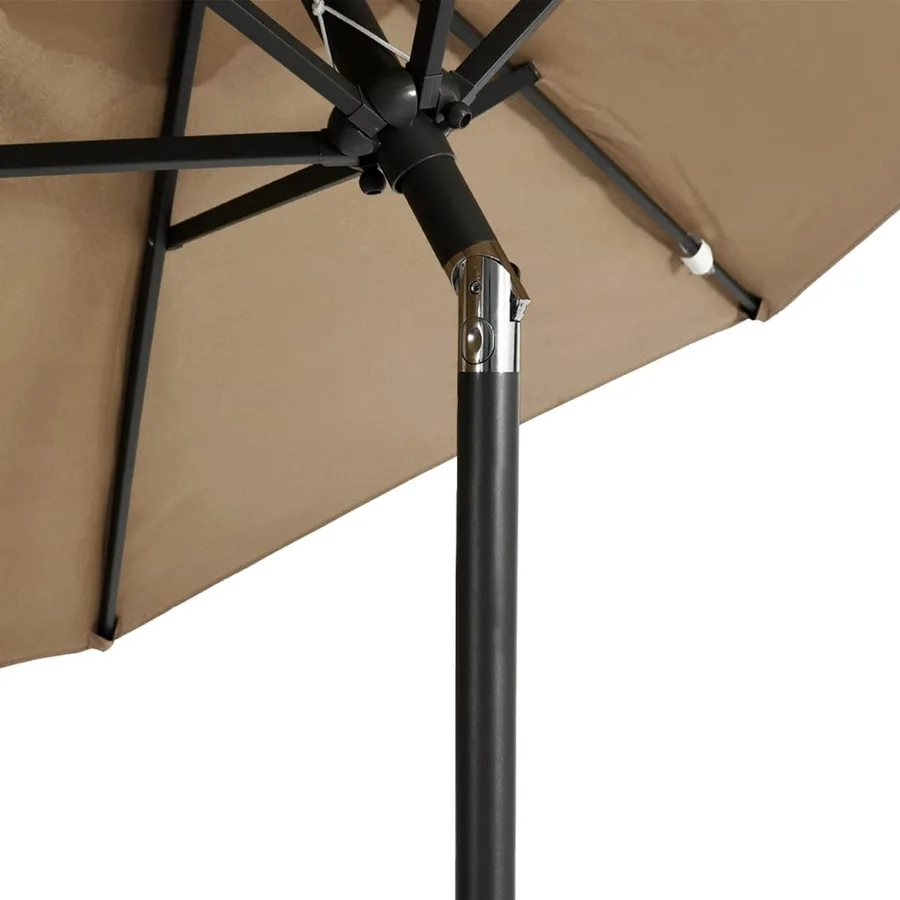 Parasol de jardin avec mât en acier taupe 225x225x212 cm - 7