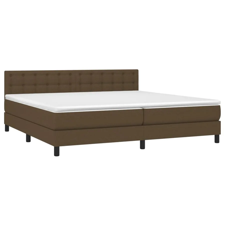 Sommier à lattes de lit matelas et LED Marron foncé 200x200 cm - 3