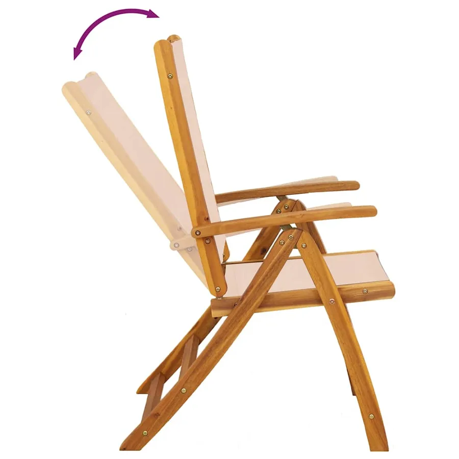 Ensemble à manger de jardin 9pcs bois d'acacia solide textilène - 7