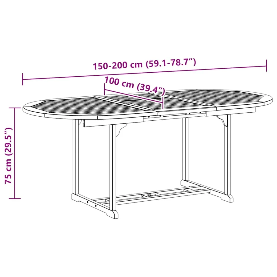 Ensemble à manger de jardin 5pcs bois d'acacia solide textilène - 16