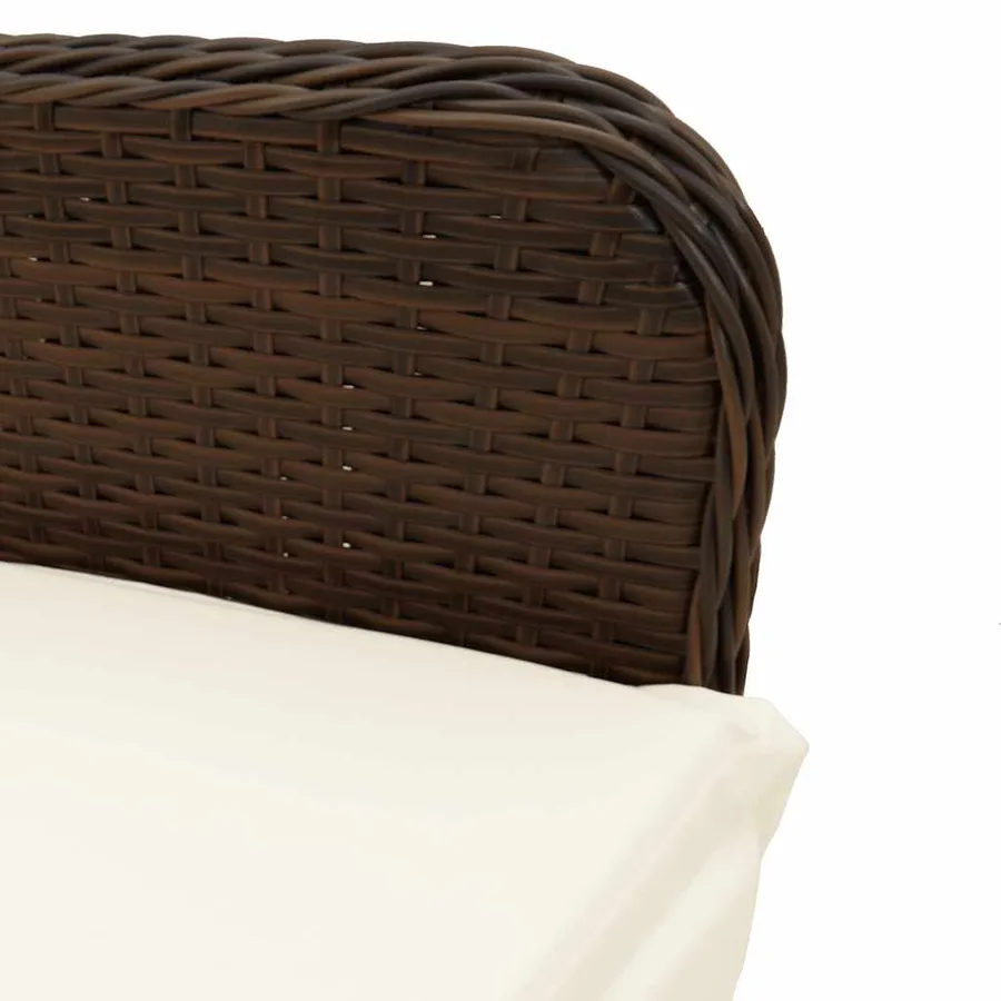 Ensemble de bistro de jardin 7 pcs coussins marron poly rotin - 5