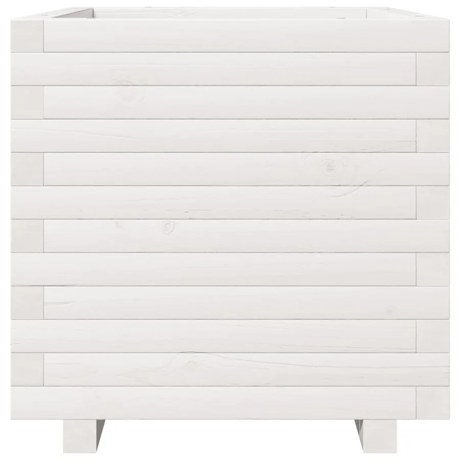 Jardinière blanc 50x50x49,5 cm bois de pin massif - 5
