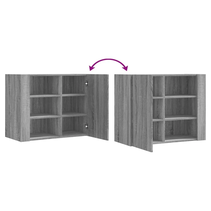 Armoire murale sonoma gris 75x35x60 cm bois d'ingénierie - 8