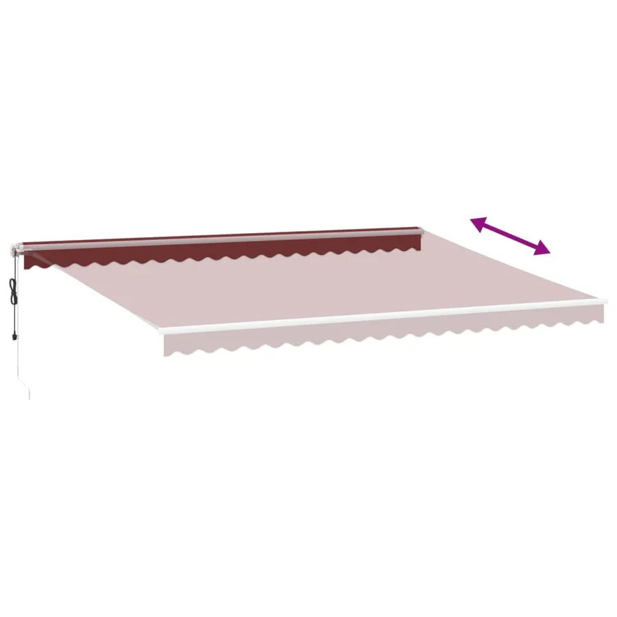 Auvent rétractable automatique avec LED bordeaux 500x350 cm - 6