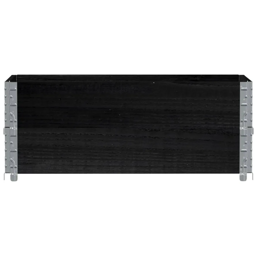 Jardinière noir 100x50 cm bois massif de pin - 3