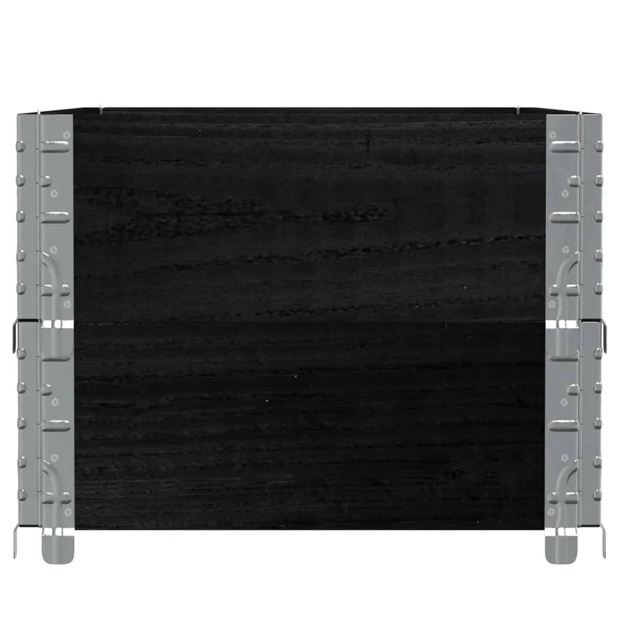 Jardinière noir 100x50 cm bois massif de pin - 4