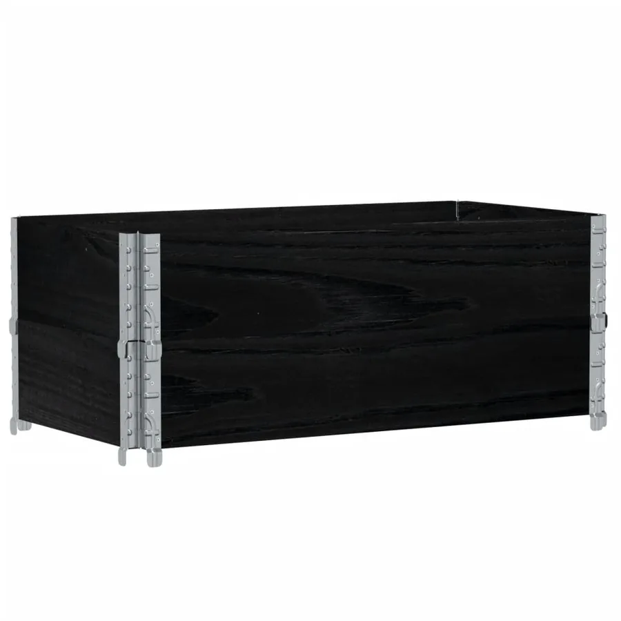 Jardinière noir 100x50 cm bois massif de pin - 5