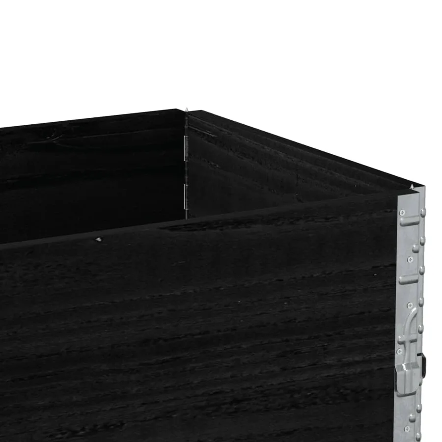 Jardinière noir 100x50 cm bois massif de pin - 7