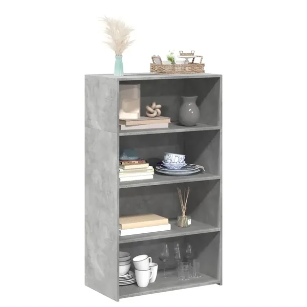 Buffet haut gris béton 70x41x124 cm bois d'ingénierie