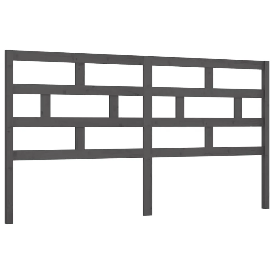 Tête de lit Gris 186x4x100 cm Bois massif de pin - 2