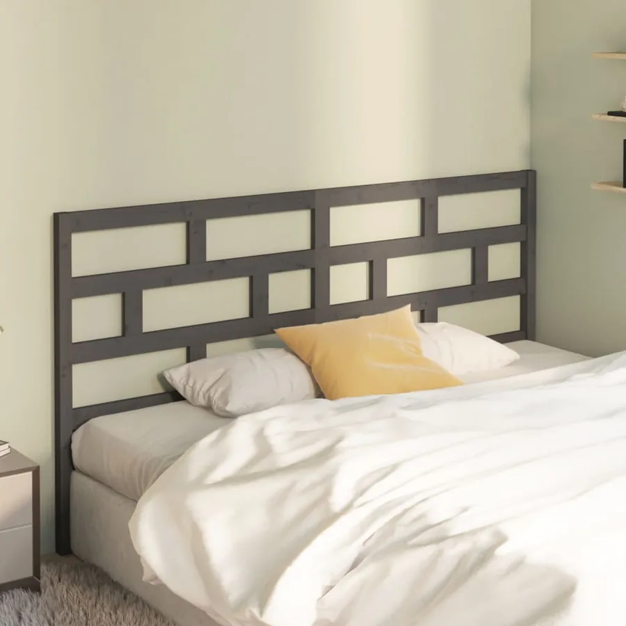 Tête de lit Gris 186x4x100 cm Bois massif de pin - 3
