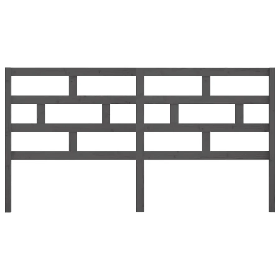 Tête de lit Gris 186x4x100 cm Bois massif de pin - 4