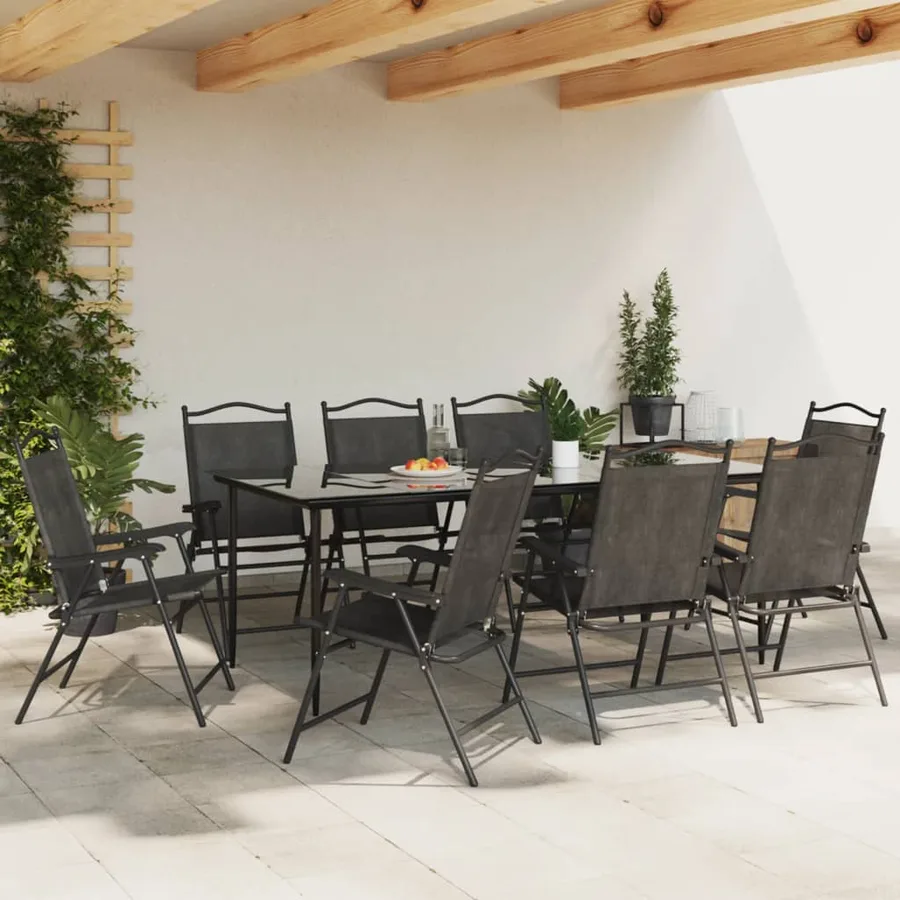 Chaises de jardin pliables lot de 8 en acier et textilène - 4