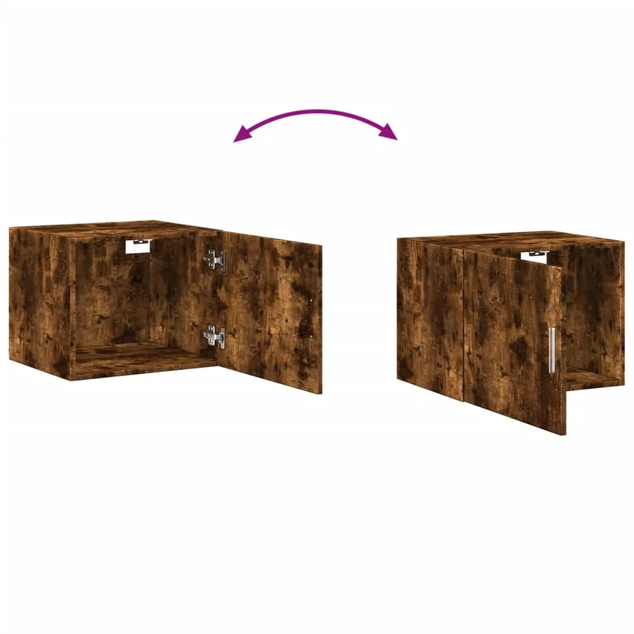 Armoire murale chêne fumé 50x42,5x40 cm bois d'ingénierie - 7