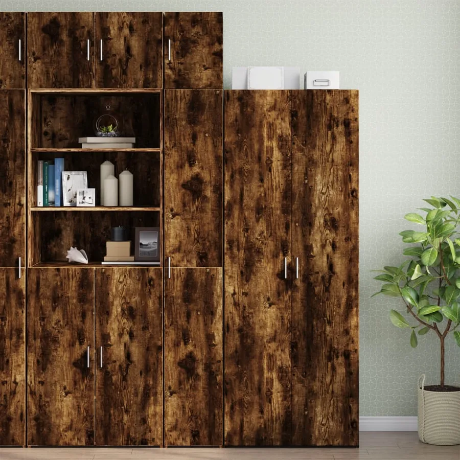 Armoire murale chêne fumé 30x42,5x40 cm bois d'ingénierie - 3