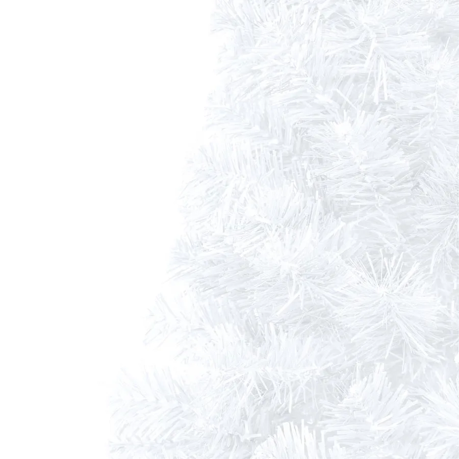 Demi-arbre de Noël artificiel pré-éclairé et boules blanc 240cm - 7