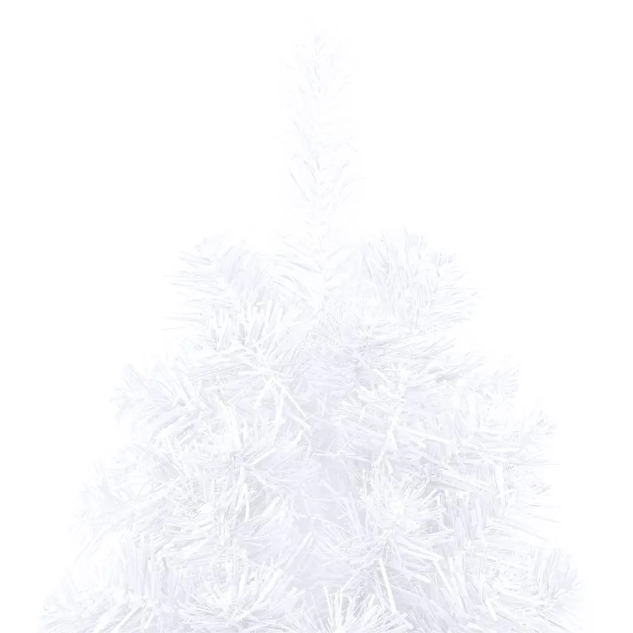 Demi-arbre de Noël artificiel pré-éclairé et boules blanc 240cm - 8