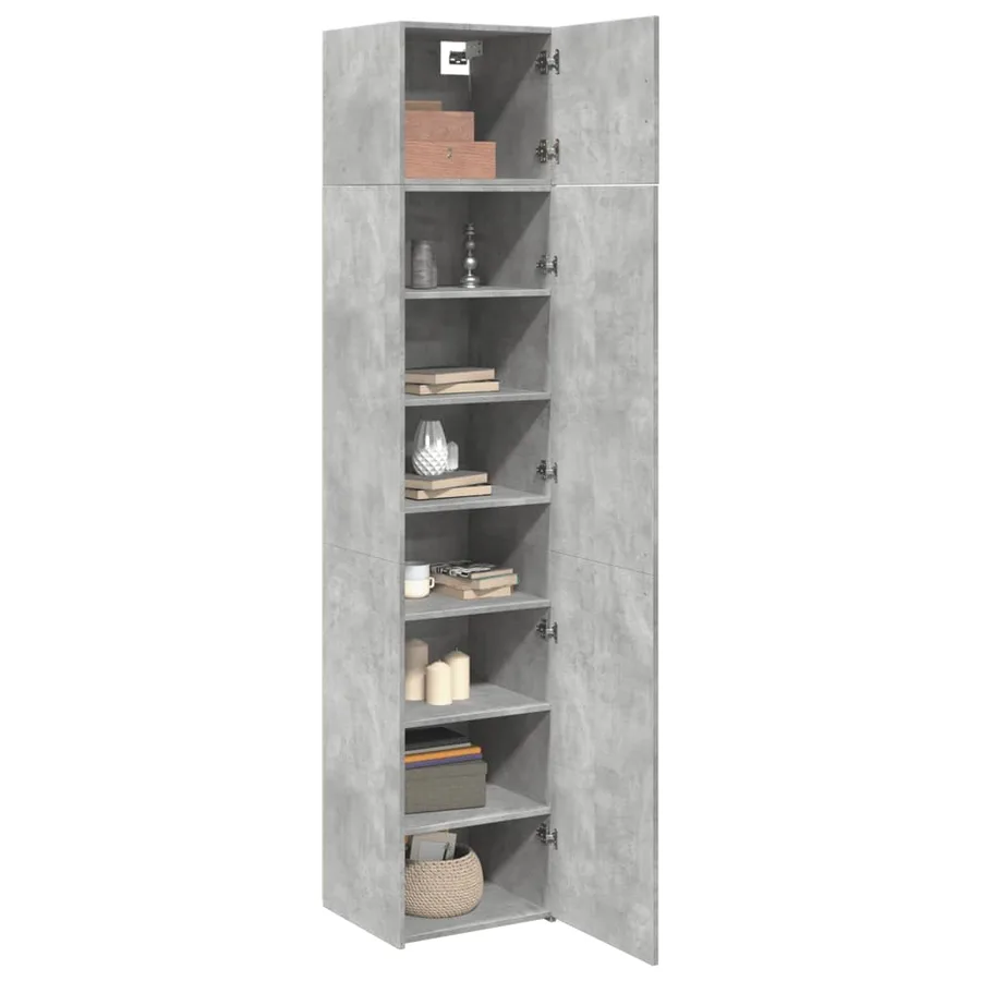 Armoire de rangement mince gris béton 45x42,5x225 cm - 3