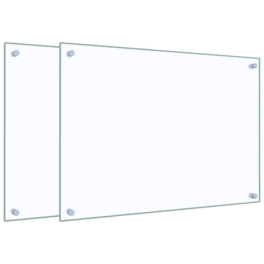 Dosserets de cuisine 2 pcs transparent 70x50 cm verre trempé - 2