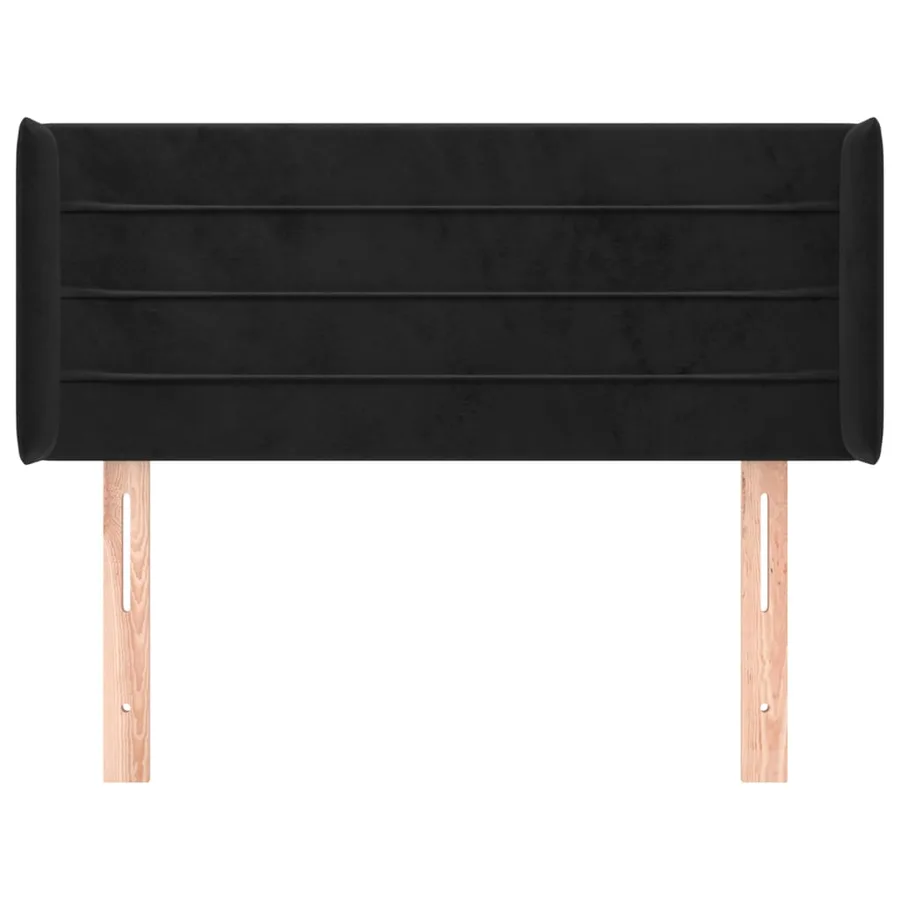 Tête de lit avec oreilles Noir 83x16x78/88 cm Velours - 3