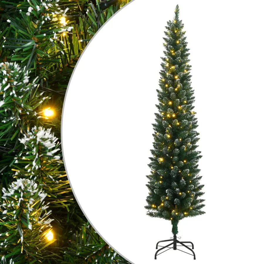 Sapin de Noël artificiel mince 150 LED 150 cm