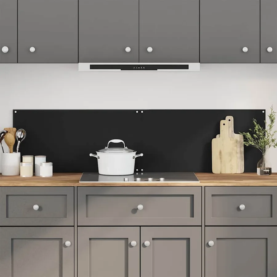 Dosserets de cuisine 2 pcs noir 80x60 cm verre trempé