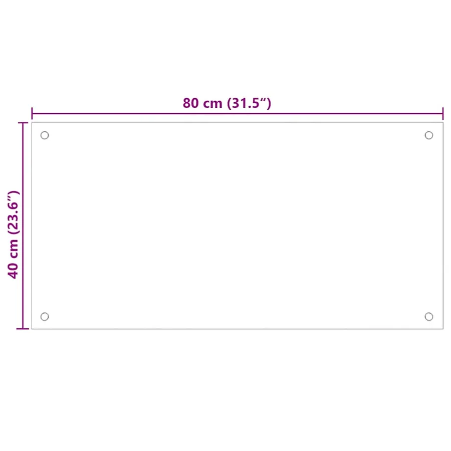 Dosserets de cuisine 2 pcs transparent 80x40 cm verre trempé - 10