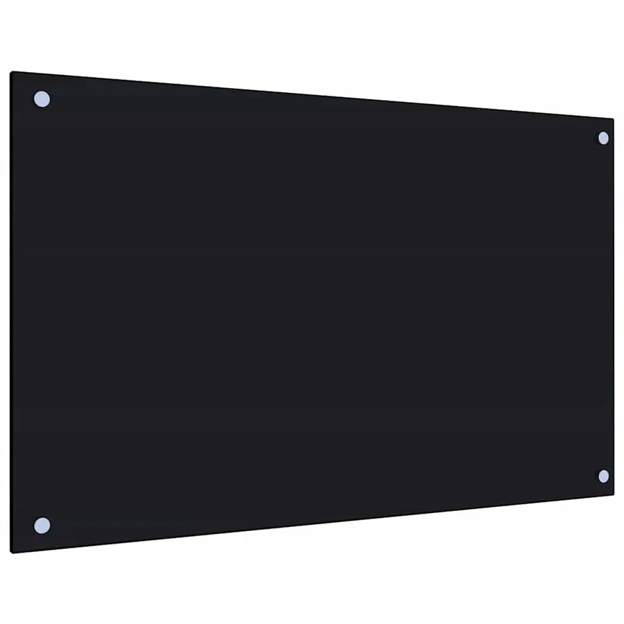 Dosserets de cuisine 2 pcs noir 80x50 cm verre trempé - 5