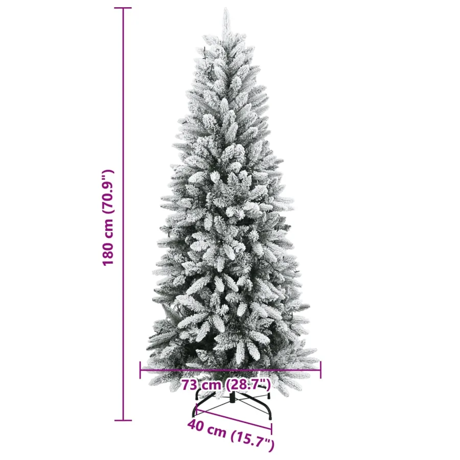 Sapin de Noël artificiel 300 LED et neige floquée 180 cm - 11