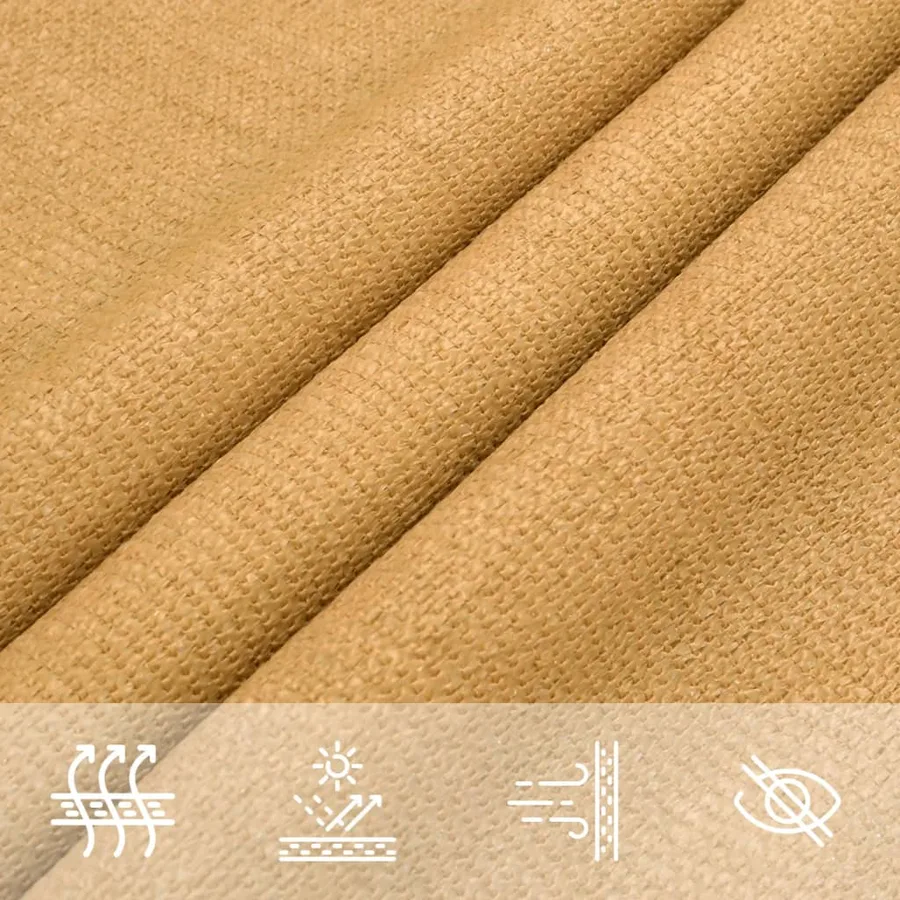 Voile d'ombrage 160 g/m² rectangulaire sable 3,5x5 m PEHD - 8