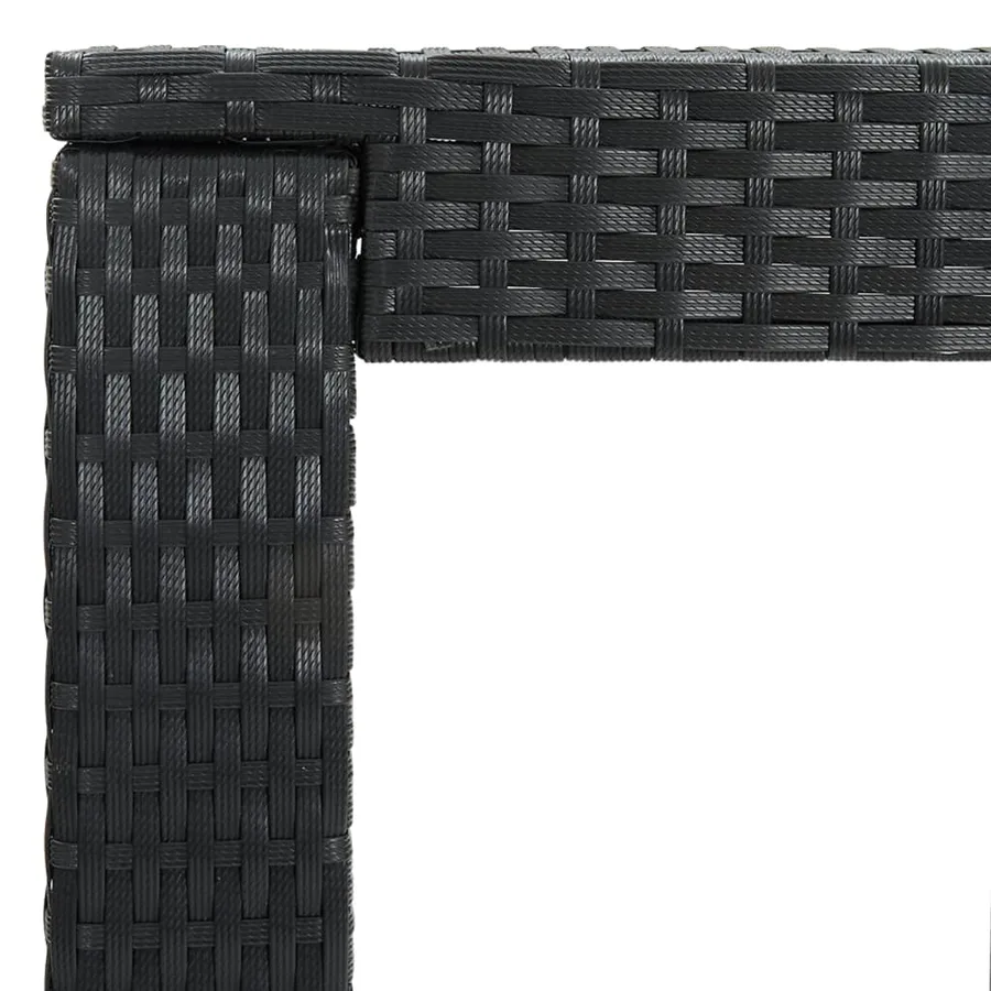 Ensemble de bar de jardin 3 pcs avec coussins noir poly rotin - 7